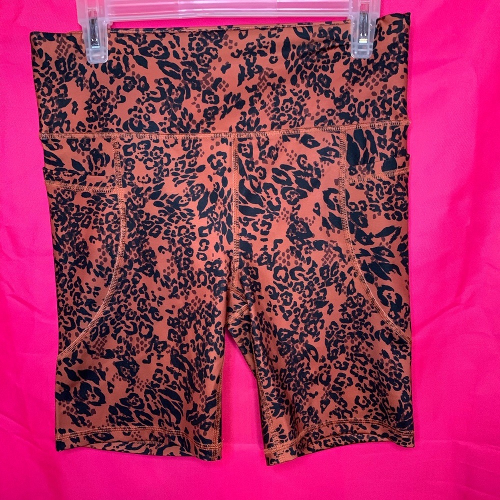 BEBE Sport Cheetah Biker Shorts